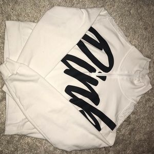 women’s PINK cropped half zip